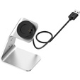 Alumínium USB dokkolóállomás a Garmin Fenix 7/7S/7X/6/6X/6S/6S készülékhez, ezüst színű