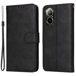 Pattintható tok a Realme C67, Leather Wallet, fekete