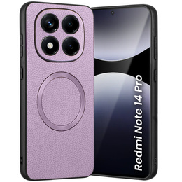 Telefontok a Xiaomi Redmi Note 14 Pro 5G, Leather Hybrid MagSafe, lila