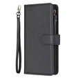 Pattintható tok a Xiaomi Redmi 13C / Poco C65, Wallet Zipper Pocket, fekete