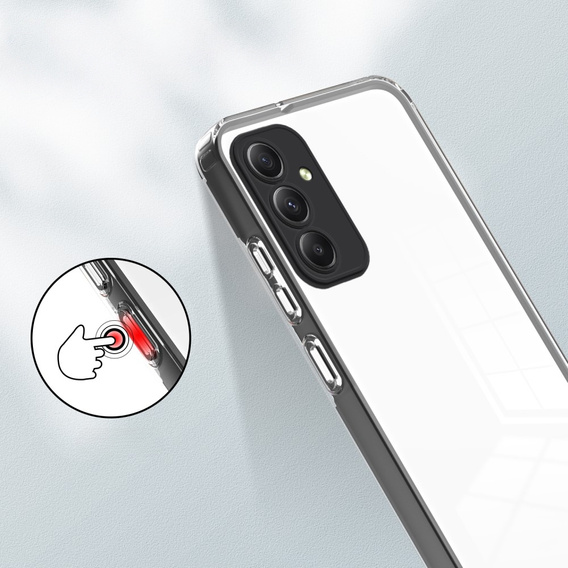 Tok Samsung Galaxy M34 5G, Fusion Hybrid, kameravédelemmel, átlátszó / fekete