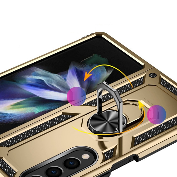 Páncélozott telefontok a Samsung Galaxy Z Fold 4 5G, Nox Case Ring, arany