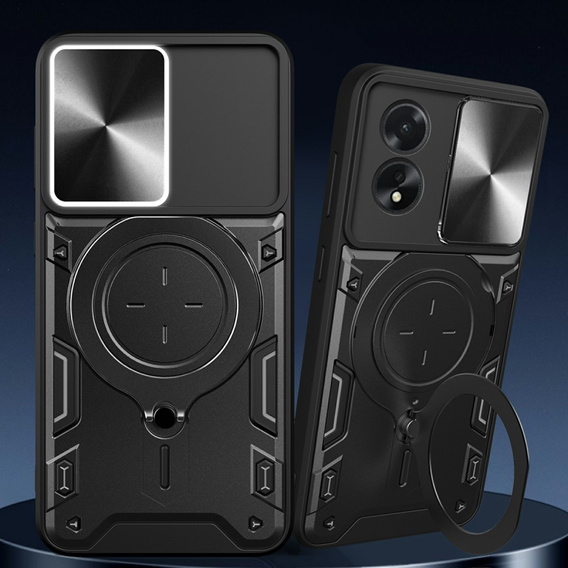Páncélozott tok Oppo A18 4G / A38 4G, CamShield Slide, fekete