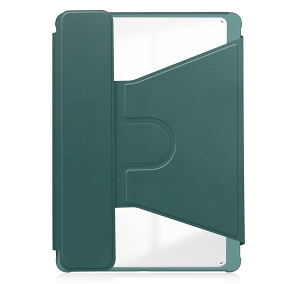 Billentyűzet tok Samsung Galaxy Tab A9+, Rotary 360° Leather, sötétzöld