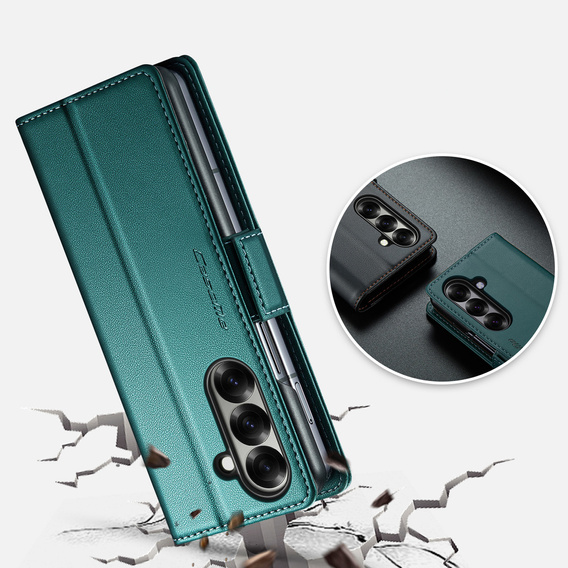 CASEME Litchi pénztárca flip tok Samsung Galaxy Z Fold7 5G számára