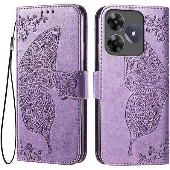 Pattintható tok a Realme C61, Butterfly, lila