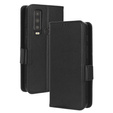 Pattintható tok a Cat S75 5G, Wallet Litchi Magnet, fekete