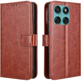 Pattintható tok a Motorola Edge 60 / 60 Fusion, Crazy Horse Wallet, barna