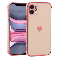 Telefontok a Apple iPhone 11, Electro heart, rózsaszín rose gold