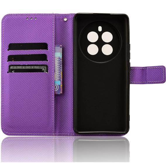 Pattintható tok a Realme 12 Pro 5G / 12 Pro+ 5G, Wallet Smart Magnet, lila