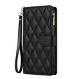 Flap tok Samsung Galaxy S25 Edge, Rhombus Crossbody Leather, fekete