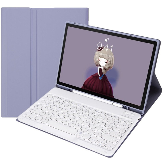 Tok + billentyűzet Galaxy Tab S8 / S7, Pen Slot, lila