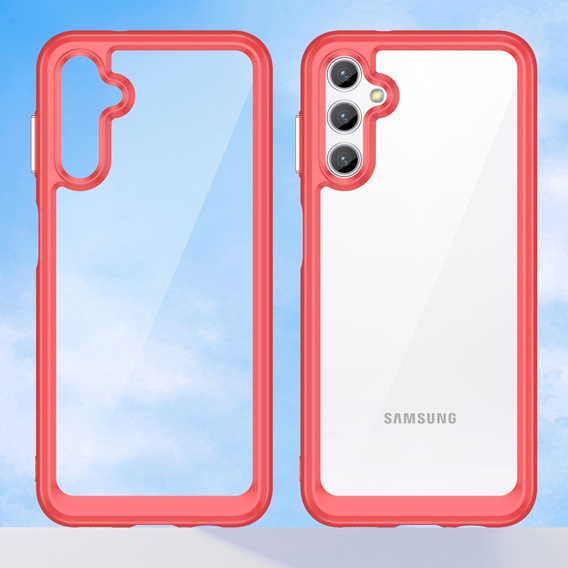 Telefontok a Samsung Galaxy A14 4G/5G, Fusion Hybrid, átlátszó / piros
