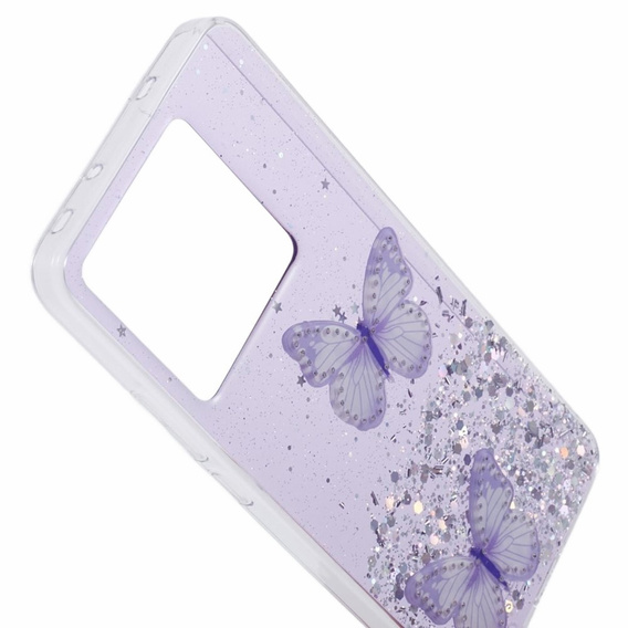 Tok Xiaomi 13T / 13T Pro / Redmi K60 Ultra, Glitter Butterfly, lila