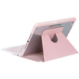 Billentyűzet tok iPad 11" 2025 A16 (11 gen.) / iPad 10.9" 2022 (10 gen.), Rotary 360° Leather, rózsaszín rose gold