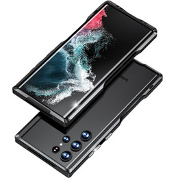 Teletok LUPHIE Samsung Galaxy S22 Ultra-hoz, Armor Bumper, fekete