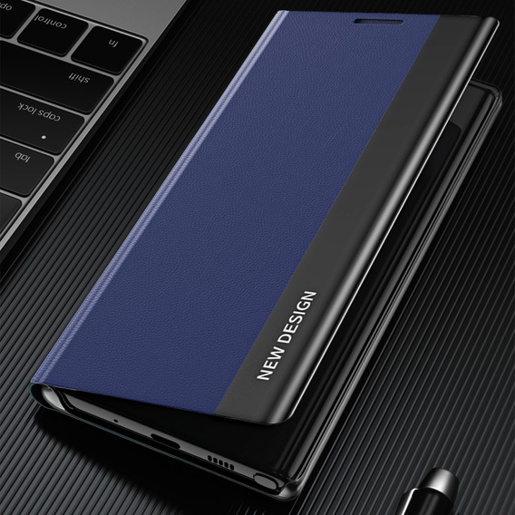 Pattintható tok a Samsung Galaxy S22 Ultra 5G, Side Magnetic, sötétkék