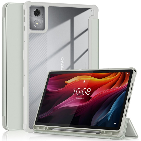 Tok Lenovo Tab K11 Plus, Smartcase Hybrid, tolltartó résszel, szürke