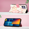Pattintható tok a Xiaomi Redmi Note 13 Pro 4G / Xiaomi Redmi Note 14S / Xiaomi Poco M6 Pro 4G, Wallet, Marble rózsaszín