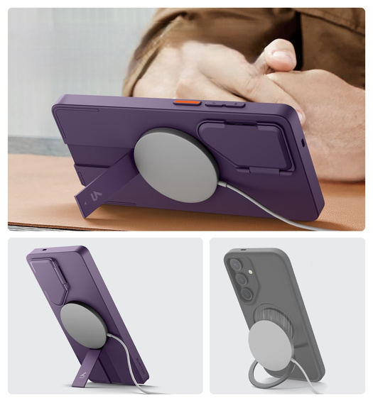 Tok Samsung Galaxy S25 Ultra készülékhez, Suritch Shockproof, MagSafe, lila