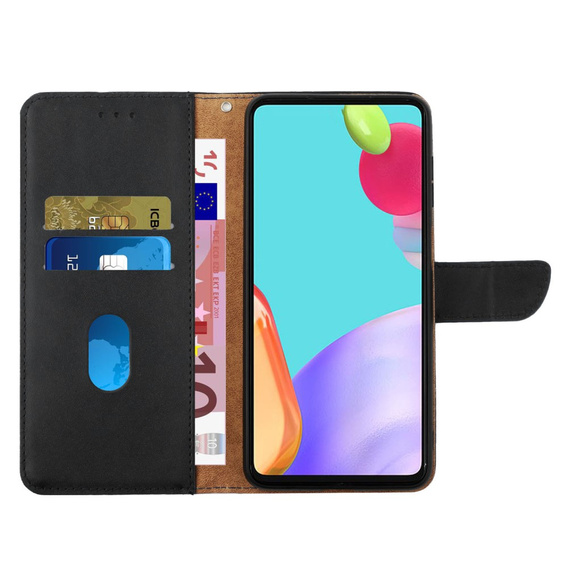 Pattintható tok a Samsung Galaxy A35 5G, Split Leather Wallet, fekete