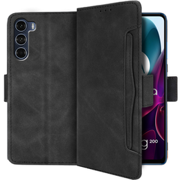 Pattintható tok a Motorola Moto G200 5G/Edge S30, Card Slot, fekete