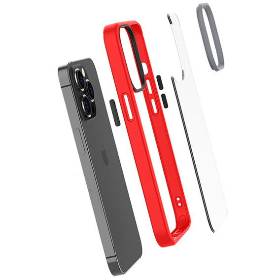 Telefontok a iPhone 13 Pro, ERBORD Hybrid Case, piros
