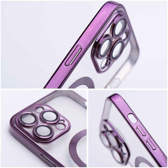 Tok iPhone 16 Pro Max-hoz, Electro MagSafe, lila + üveg a képernyőhöz