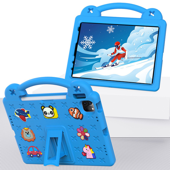 Gyermek tok iPad Air 10.9" 2022/2020 (5/4 gen.) / Pro 11" 2022/2021/2020 (4/3/2 gen.), Cute Patterns, állvánnyal, kék