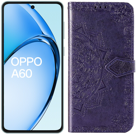 Pattintható tok a Oppo A60, Mandala, lila