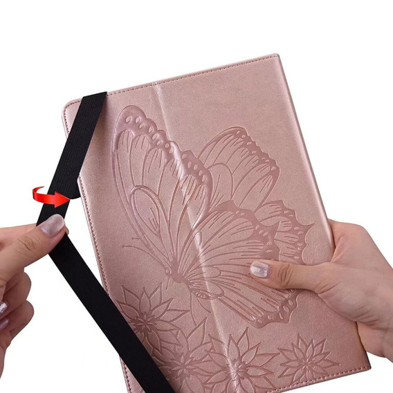 Telefontok a Lenovo Tab M9, Wallet Pen Slot, butterflies, barna