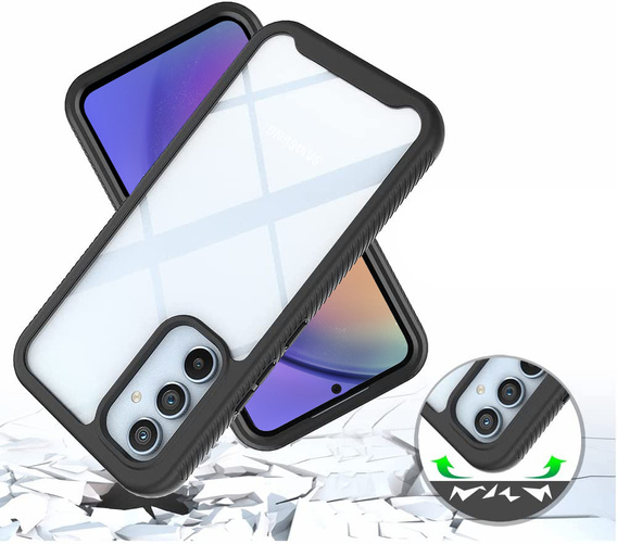 Tok Samsung Galaxy A54 5G készülékhez, Shockproof, fóliával, fekete