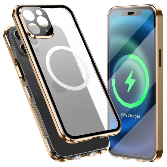 Magnetic Dual Glass MagSafe tok iPhone 12 Pro, arany