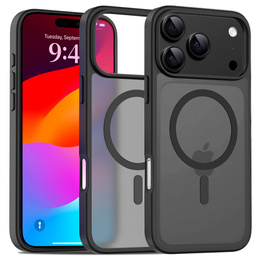 Matt tok iPhone 17 Pro készülékhez, MagSafe-hoz, áttetsző fekete