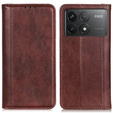 Pattintható tok Xiaomi Poco F6 Pro, Split Leather, barna