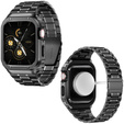 Acél karkötő tokkal Apple Watch 7/8/9 45MM, Fekete