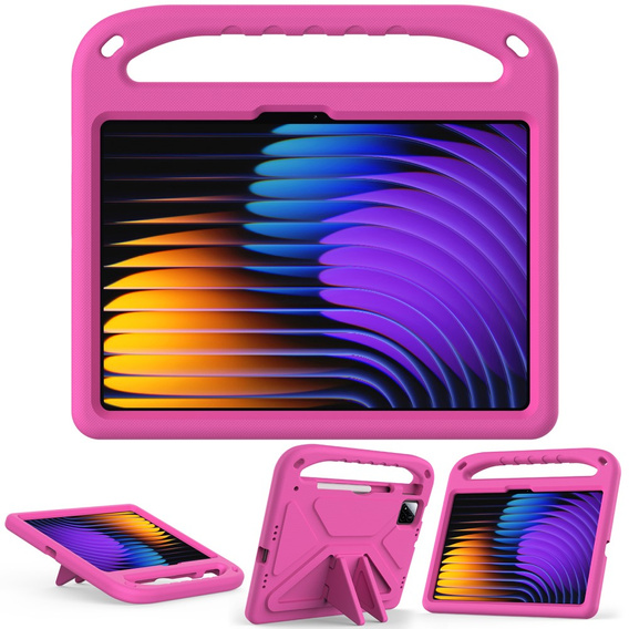 Gyermek tok Xiaomi Pad 7 / 7 Pro, fogantyúval, rózsaszín