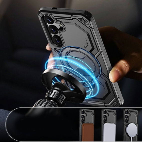 Mágneses tok állvánnyal Samsung Galaxy A57 5G készülékhez, fekete