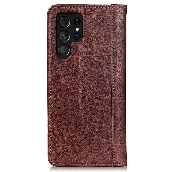 Telefontok a Samsung Galaxy S24 Ultra, Wallet Litchi Leather, barna