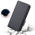 Pattintható tok a Xiaomi Redmi Note 12 5G / POCO X5 5G, Wallet Litchi Magnet, fekete