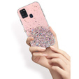 Telefontok a Samsung Galaxy A21S, Glittery, rózsaszín