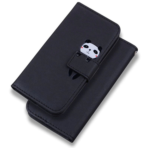 Pattintható tok a Xiaomi Redmi Note 8 Pro, Wallet Panda, fekete