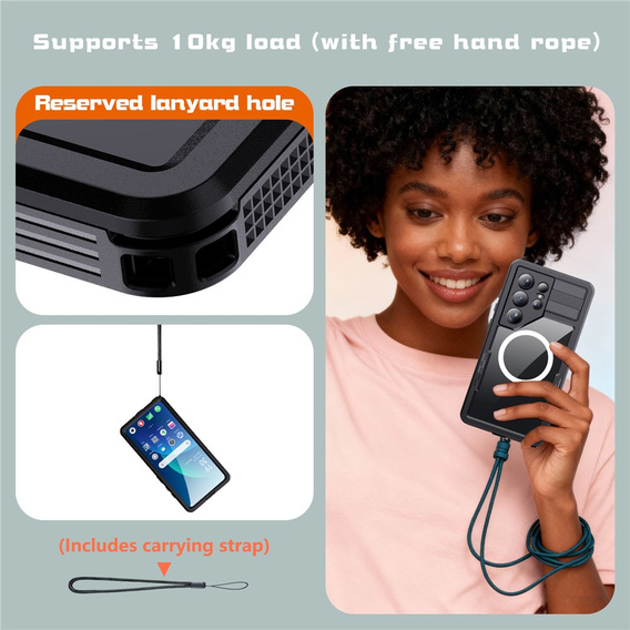 Redpepper MagSafe vízálló tok Samsung Galaxy S26 Ultra készülékhez, fekete