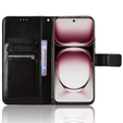 Pattintható tok a Oppo Reno 12 Pro, Crazy Horse Wallet, fekete