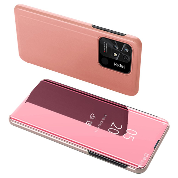 Telefontok a Xiaomi Redmi 10C, Clear View, rózsaszín rose gold