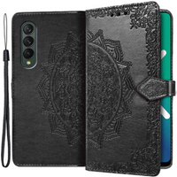 Pattintható tok a Samsung Galaxy Z Fold 4 5G, Mandala, fekete