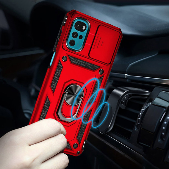 Telefontok a Motorola Moto G22, CamShield Slide, piros