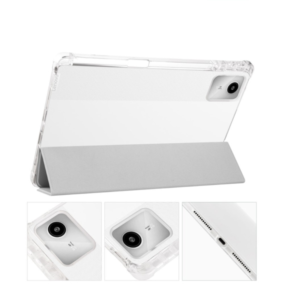 Tok Lenovo Tab M11, Smartcase Hybrid, tolltartó résszel, szürke