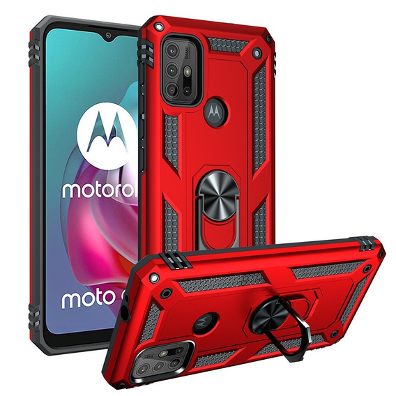 Páncélozott telefontok a Motorola Moto G10/G30, Nox Case Ring, piros