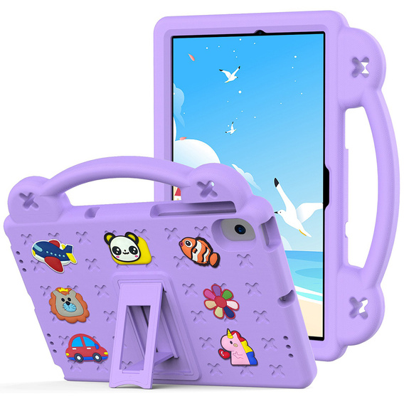 Gyermek tok Samsung Tab A8 X200 / X205, Cute Patterns, állvánnyal, lila